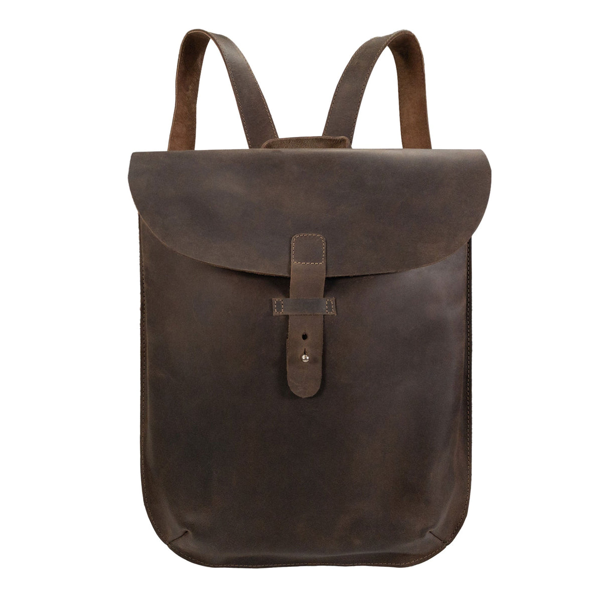 Hide & Drink Full Grain Leather Laptop Backpack - Handmade, Adjustable Straps, Bourbon Brown