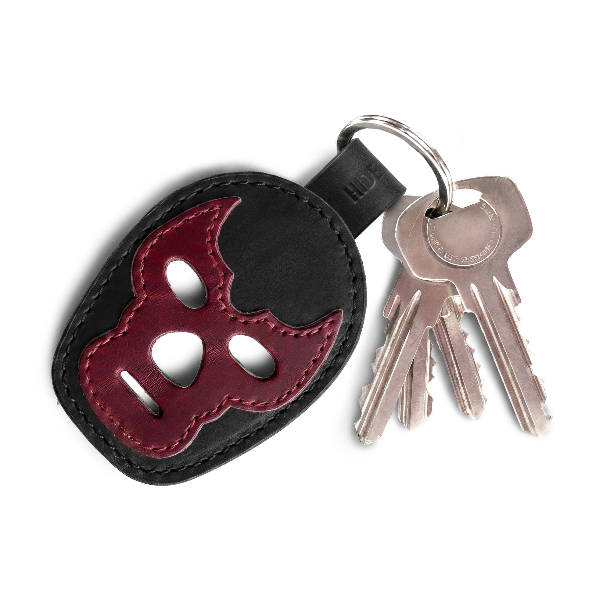 Luchador Mask Leather Keychain