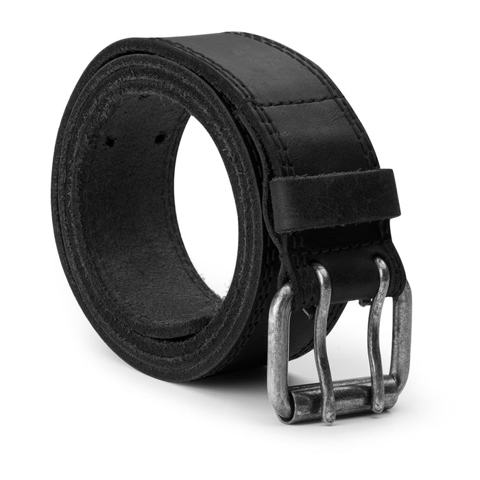 Two Row Stitch Double Prong Buckle Belt