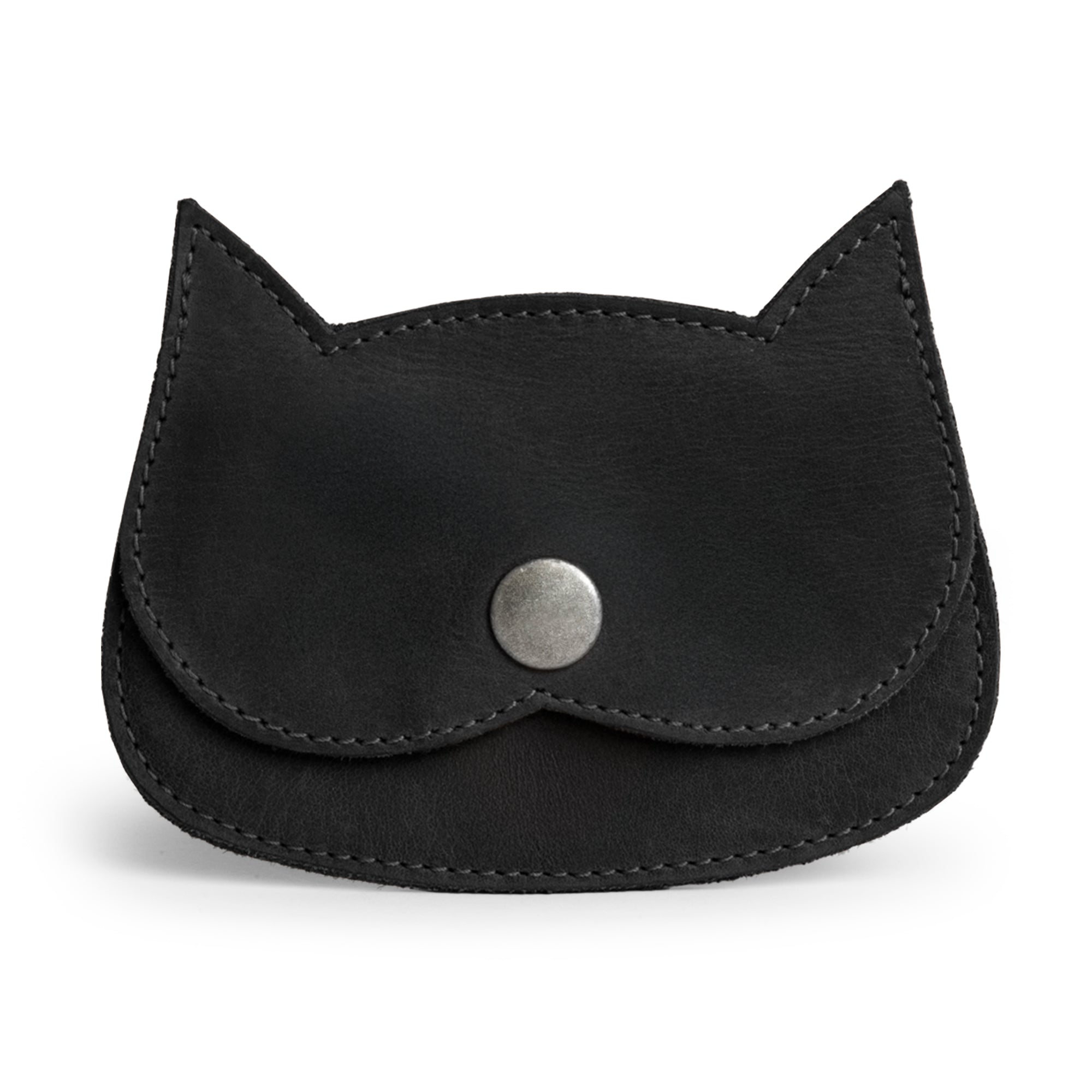 Hide & Drink Leather Cat Wallet featuring a playful design. This Full Grain Leather Cat-Shaped Wallet is ideal for organizing coins and bills, crafted by artisans in La Antigua Guatemala & Oaxaca Mexico.
