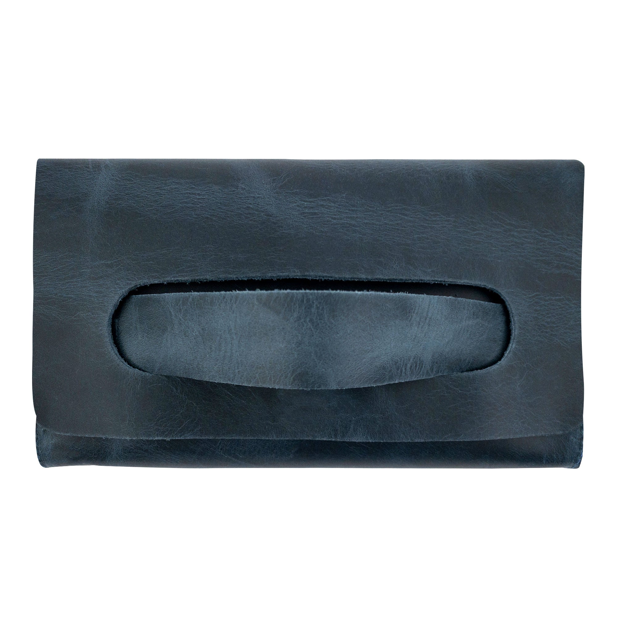 Stylish navy Clutch Bag With Handle by Hide & Drink, made from luxurious Full Grain Leather. This handbag for women is perfect as a night bag, featuring an artisanal touch through small batch production in Guatemala and Mexico.