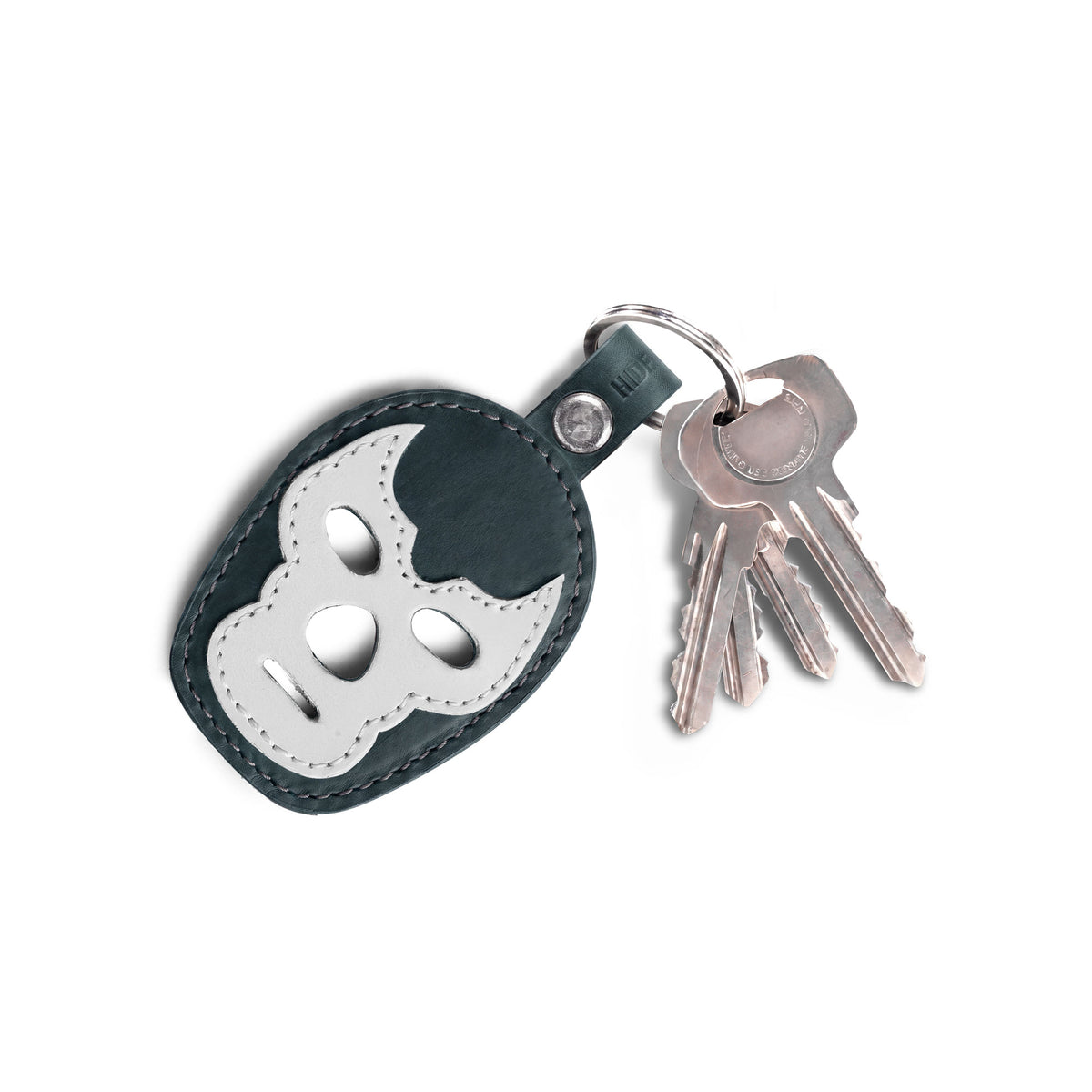 Luchador Mask Leather Keychain