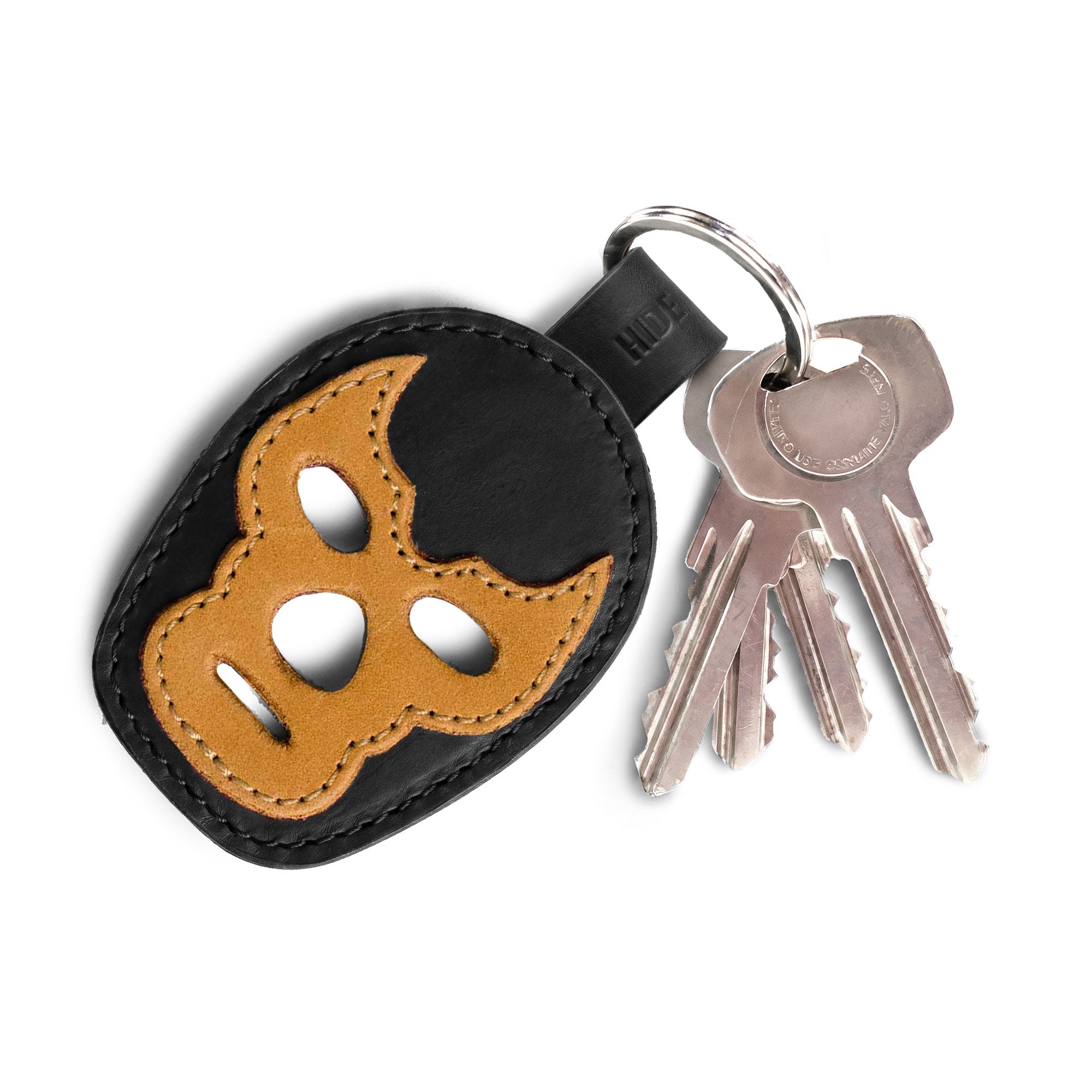 Luchador Mask Leather Keychain