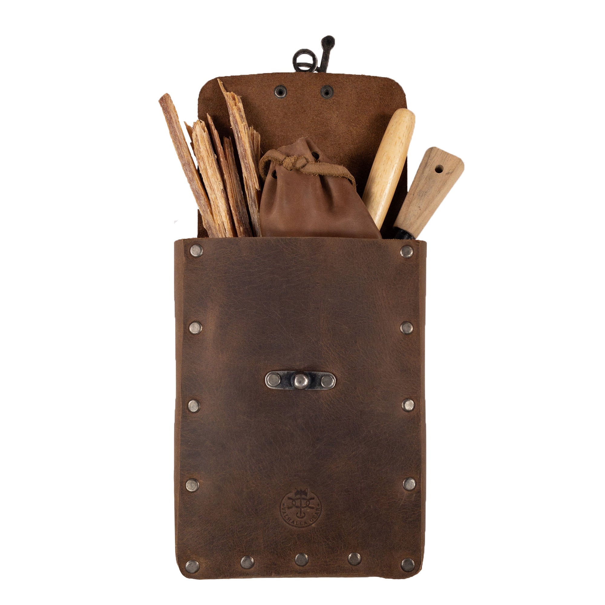Rectangular Riveted Belt Pouch - Stockyard X 'The Leather Store'