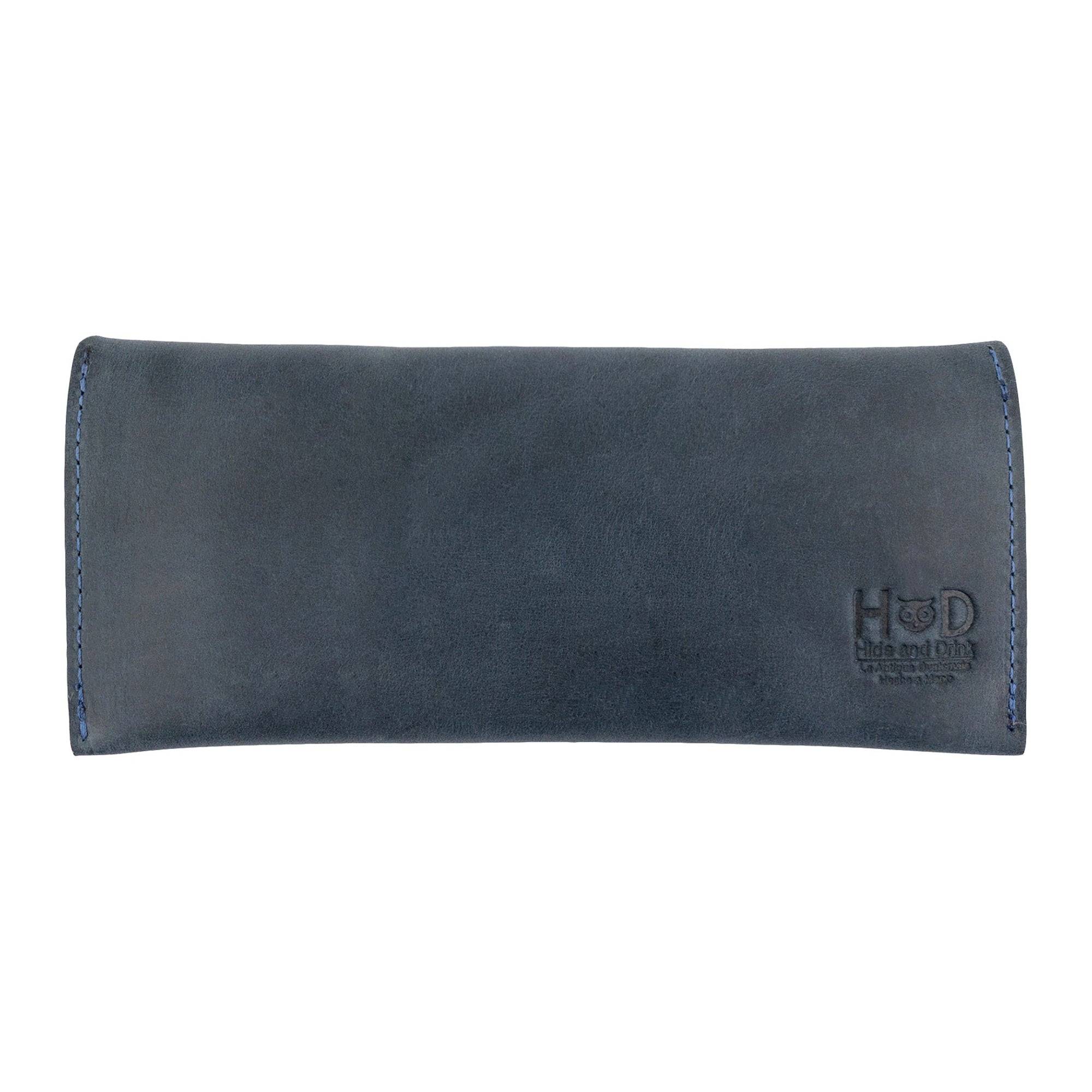 Back view of the maroon Long Utility Pouch by Hide & Drink, showcasing premium quality leather construction. A great addition to anyone’s accessory collection.