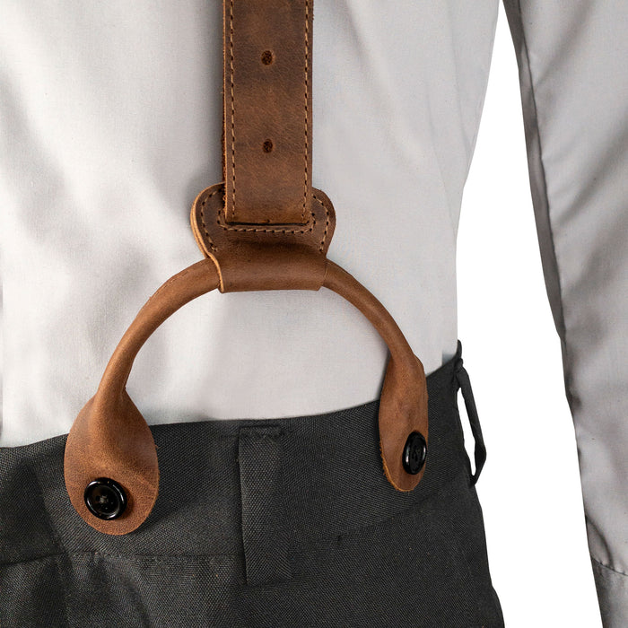 Set of 3 Rounded Button End Attachments for Suspenders - Stockyard X 'The Leather Store'