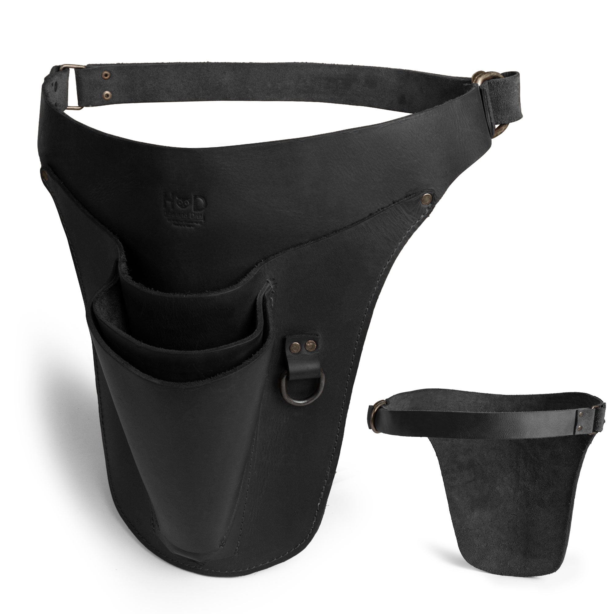 Showcasing Hide & Drink's black Florist Tool Belt with handy pockets made from Full Grain Leather. This functional Florist Tool Belt for Men & Women is adaptable for various tasks, perfect for professionals and hobbyists alike. Artisan handmade in La Antigua Guatemala & Oaxaca Mexico, it's the ideal gardening companion.