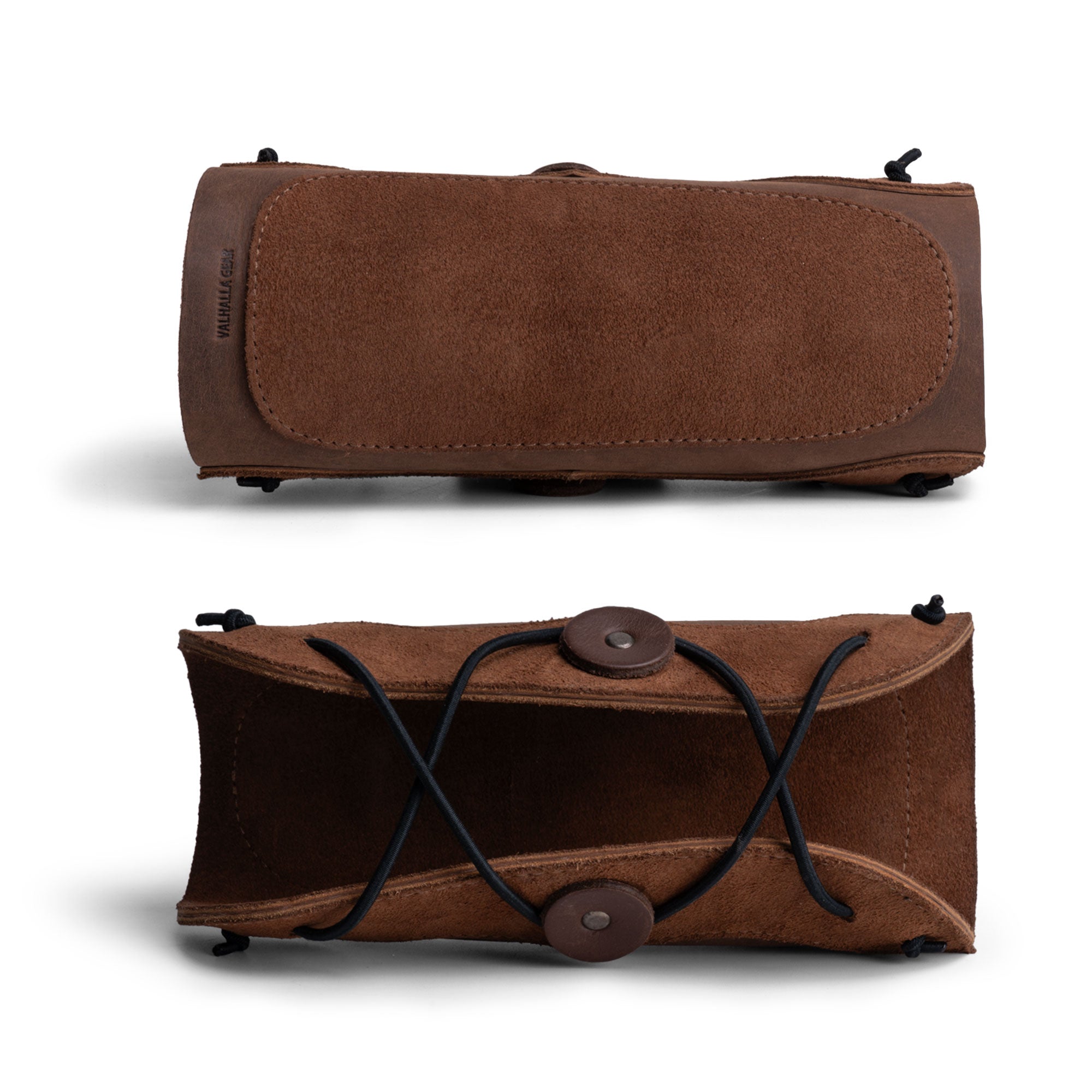 The Elastic Archery Bracer from Valhalla Gear laid out flat, displaying its quality full grain leather material and adjustable design for forearm protection during bow shooting. Ideal for archery practice, cosplay, and crafted in small batches, this handmade armband is a testament to artisan craftsmanship.