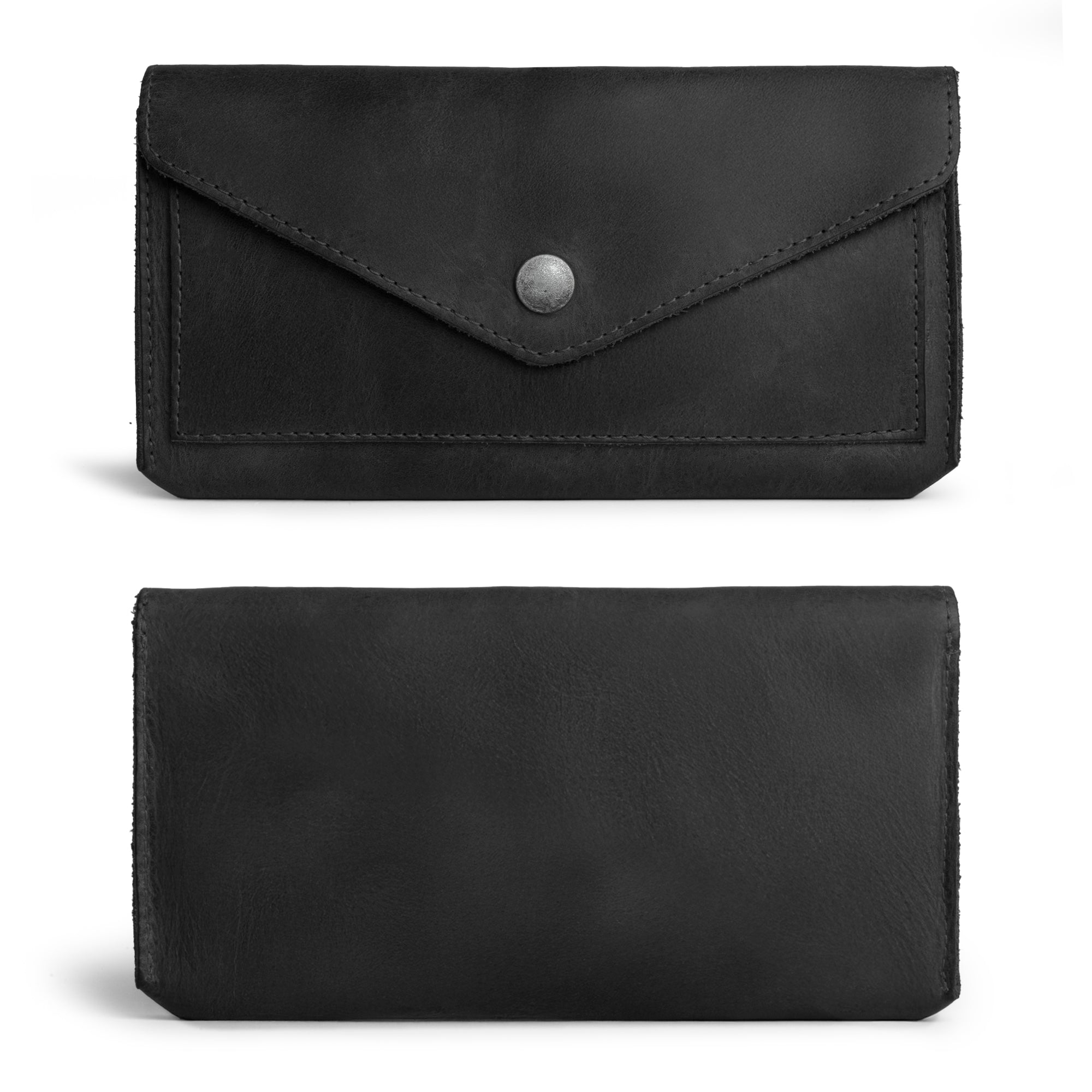 Inside view of the Large Female Wallet from Hide & Drink, showing cash and cards stored securely. This handmade Vintage Money and Card Holder is crafted from Full Grain Leather and serves as a functional Travel Organizer for Women.