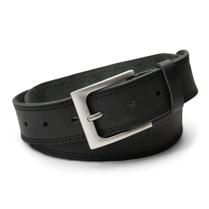 Two Row Stitch Thick Leather Belt