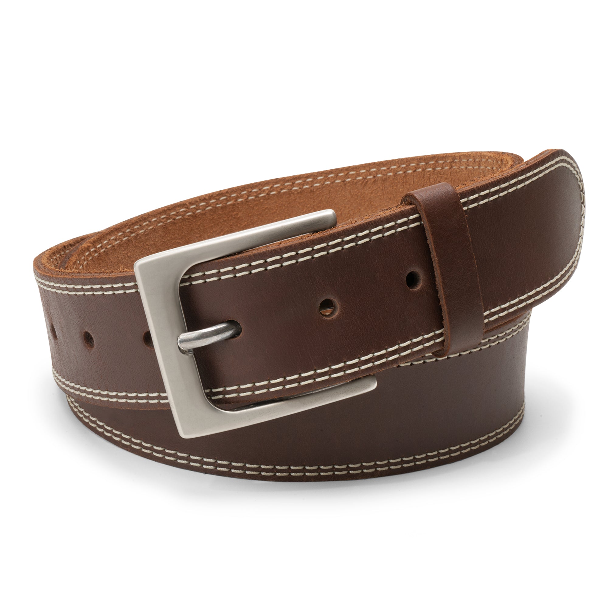 Bourbon Brown White Stitching