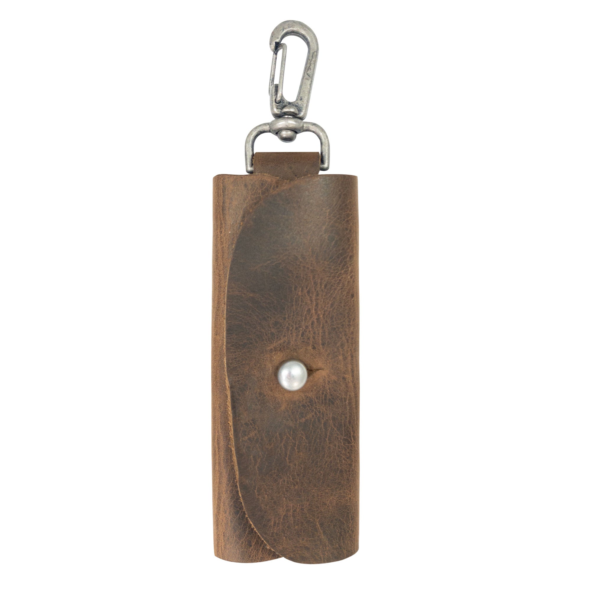 An elegant leather Key Wrap by Hide & Drink, showcasing a sleek design with a lobster clasp. This practical Key Wrap serves as a keychain holder and pocket accessory, crafted from premium full grain leather with small batch production and artisanal hand cut and hand sewn techniques. Handmade in La Antigua Guatemala & Oaxaca Mexico.