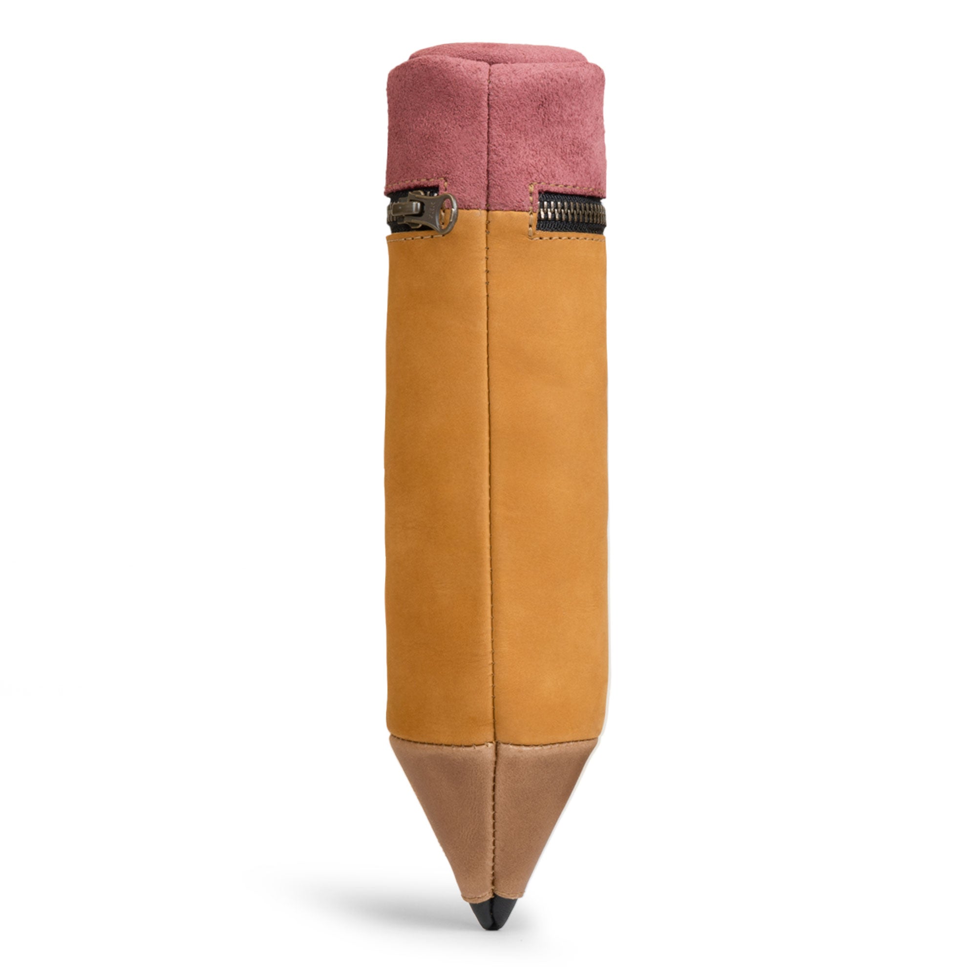 Showcasing the distinctive Pencil-Shaped Case by Hide & Play, this zippered bag is ideal for pens, pencils, and markers. With its full grain leather finish and artisan craftsmanship, it's a testament to small batch production, handmade in La Antigua Guatemala & Oaxaca Mexico.