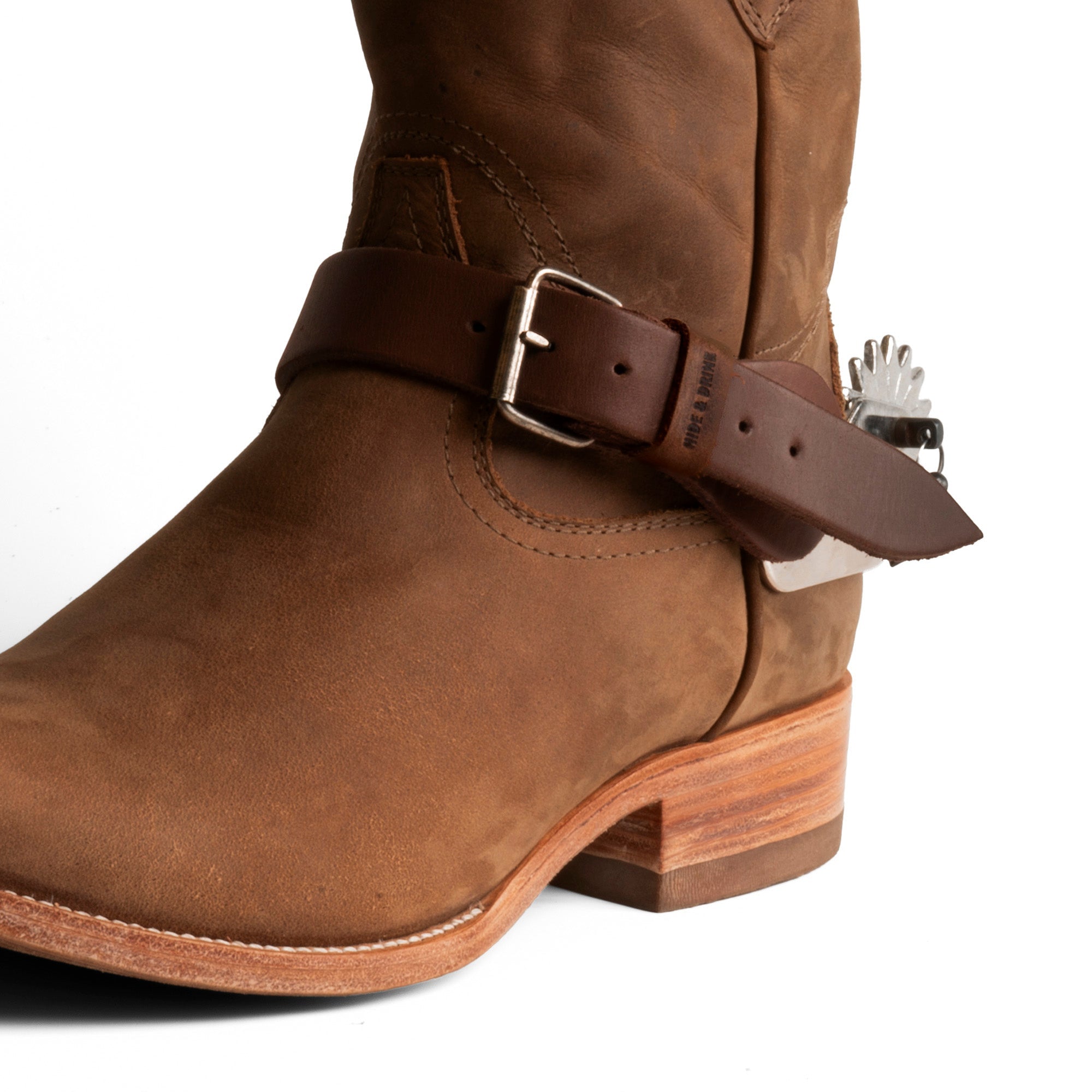 Hide & Drink's Ply Spur Straps (2 Pieces) - Set of 2 Single Spur Straps for Cowboy, Men and Women's Boots, perfect for Rodeo and Equestrian needs. Crafted from Full Grain Leather, these handmade straps feature fire branding, reflecting small batch production quality.