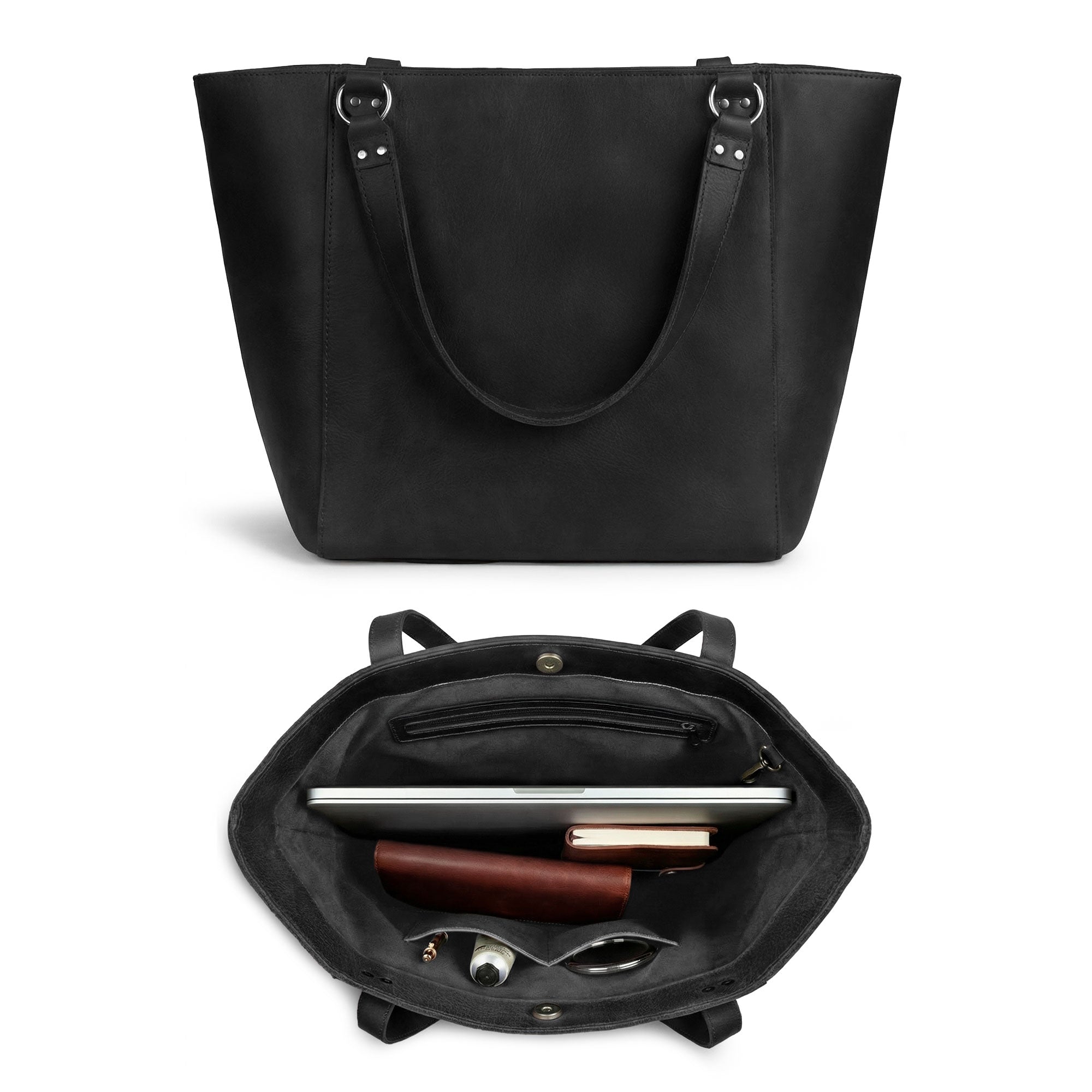 Elegant side view of the Leather Formal Handbag by Hide & Drink in dark brown. This artisan piece features durable Full Grain Leather, making it ideal as a Female Formal Handbag, Shoulder Bag, or Shopping Bag for girls. Handmade in La Antigua Guatemala & Oaxaca Mexico.