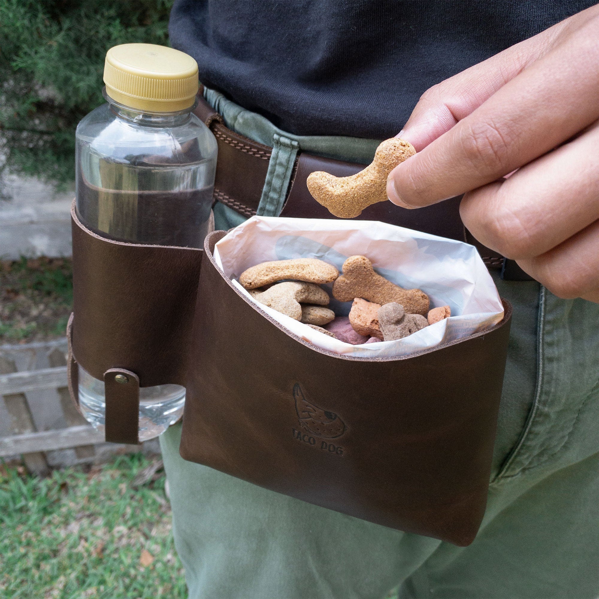 Dog Treat Bag with Bottle Slot - Stockyard X 'The Leather Store'