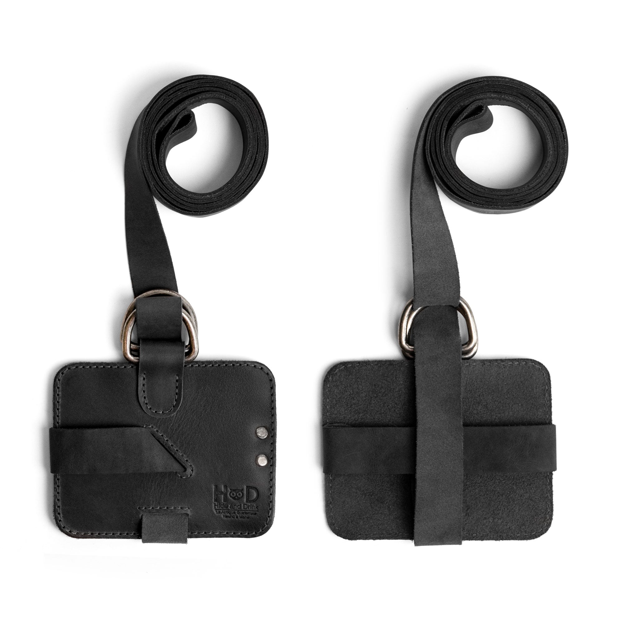 Close-up image of the Hide & Drink Book Strap Carrier, emphasizing the unique textures of the Full Grain Leather. A great accessory for readers, this handmade product hails from La Antigua Guatemala, merging practicality with artisan craftsmanship.