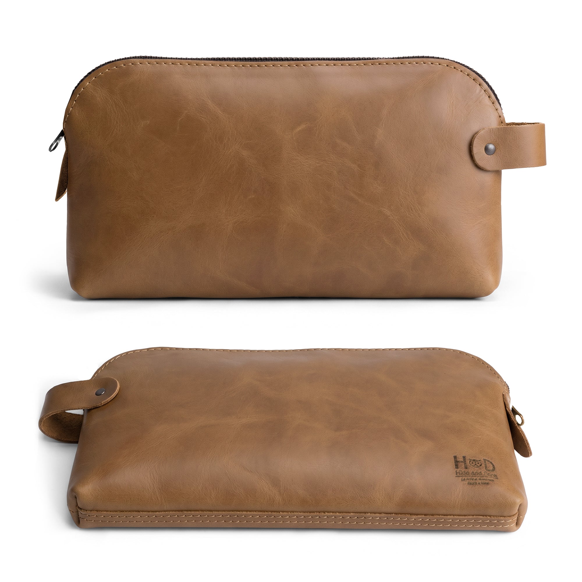Dopp Kit Utility Bag by Hide & Drink showcasing its timeless style as a travel companion for any adventure. This versatile Dopp Kit Utility Bag for cords and chargers is made from full grain leather and reflects small batch production, hand cut, and artisan craftsmanship, handmade in La Antigua Guatemala & Oaxaca Mexico.
