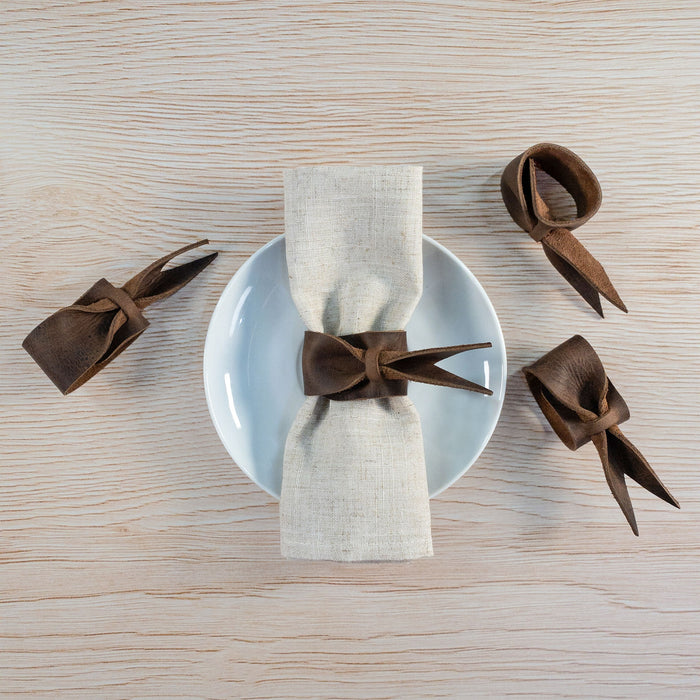 Set of 4 Napkin Rings for Weddings - Stockyard X 'The Leather Store'