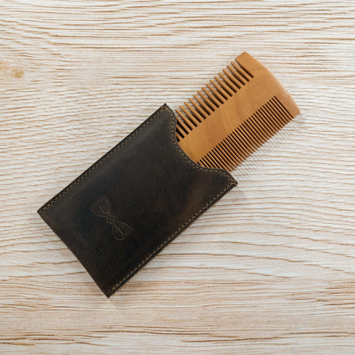 Set of 2 Wooden Hair Comb Sleeves for Groomsmen