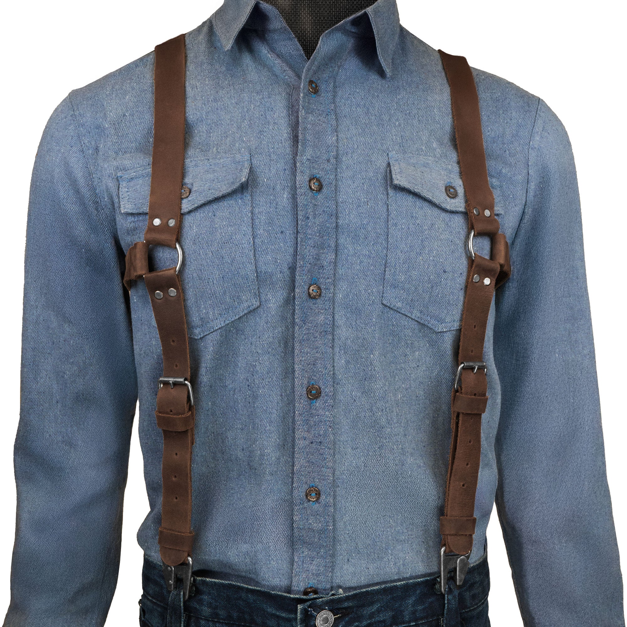 Suspenders with Shoulder Support – StockyardX, The Leather Store