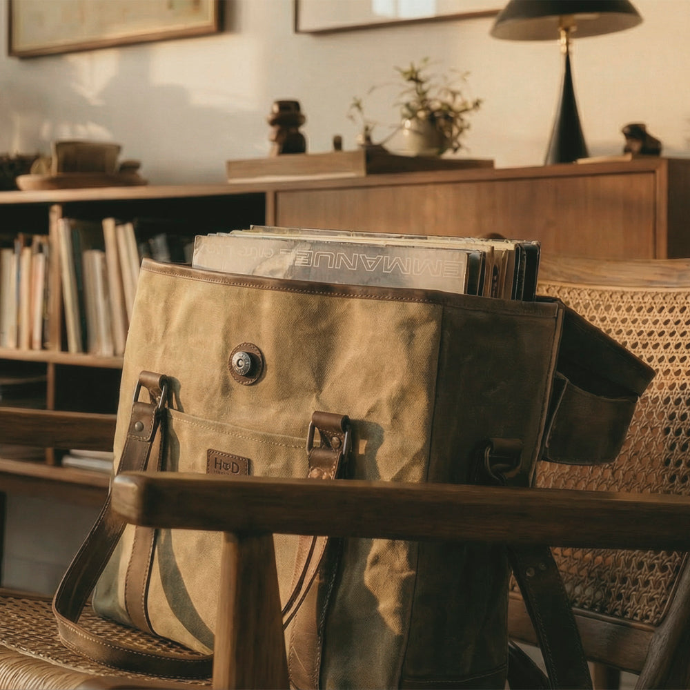 Vinyl Records Messenger Bag