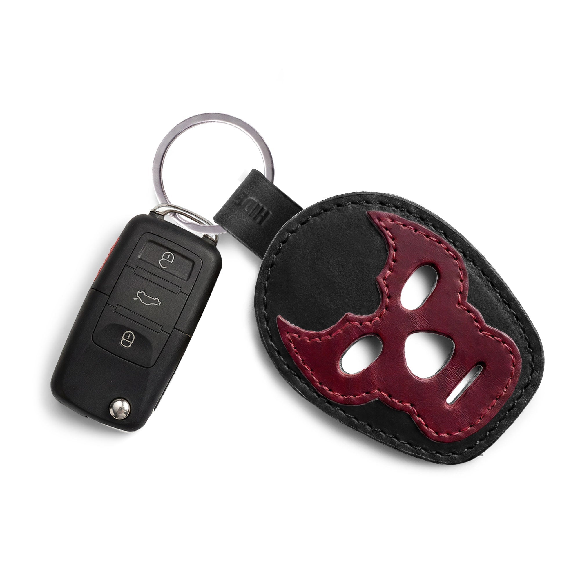 Luchador Mask Leather Keychain