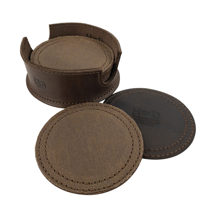 Set of 8 Circular Coasters for Drinks - Stockyard X 'The Leather Store'