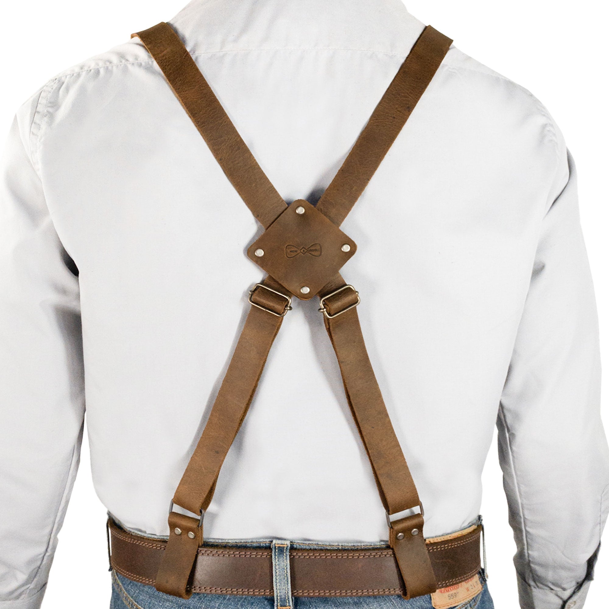 X Back Suspenders with Belt Loops – StockyardX, The Leather Store