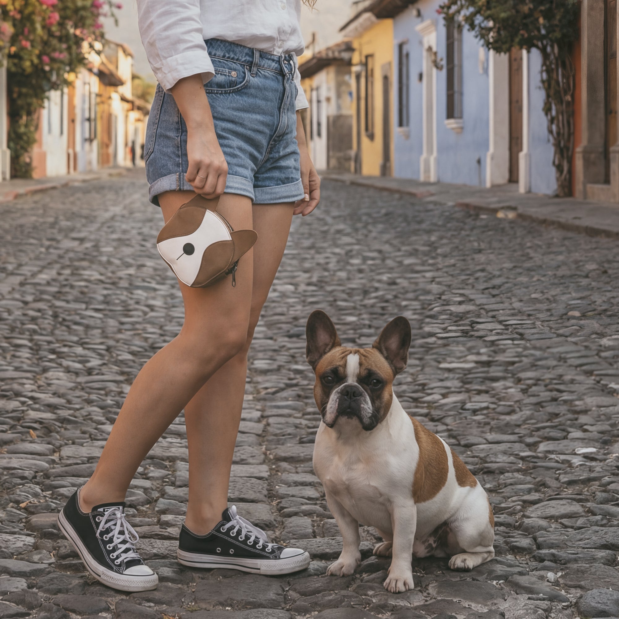 French Bulldog-Shaped Leather Wallet