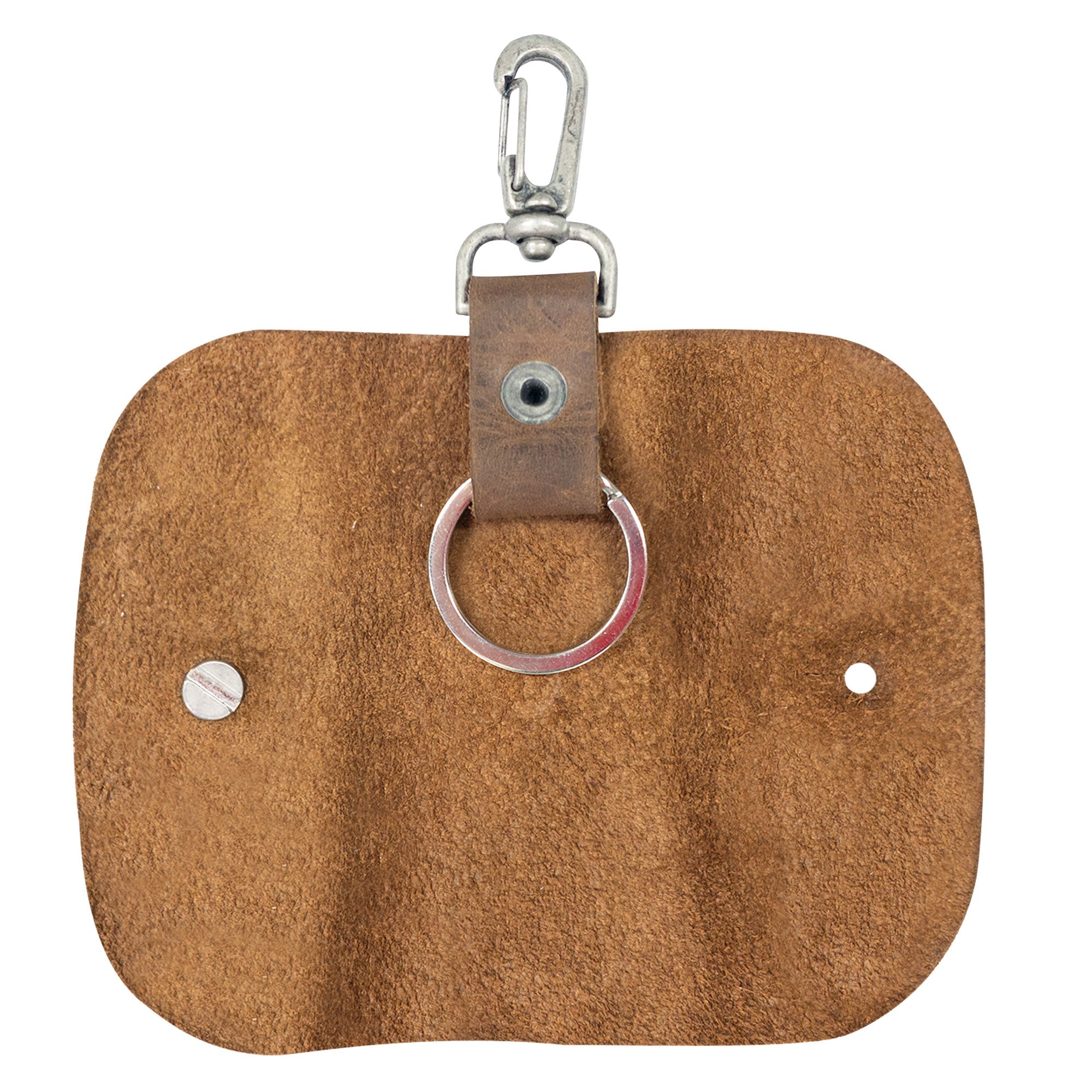 The back view of a Hide & Drink Key Wrap demonstrating quality craftsmanship with its lobster clasp. This Key Wrap is an essential keychain holder and pocket accessory, made from luxurious full grain leather through small batch production methods. It illustrates the artistry of hand cut and hand sewn work, proudly made in La Antigua Guatemala & Oaxaca Mexico.