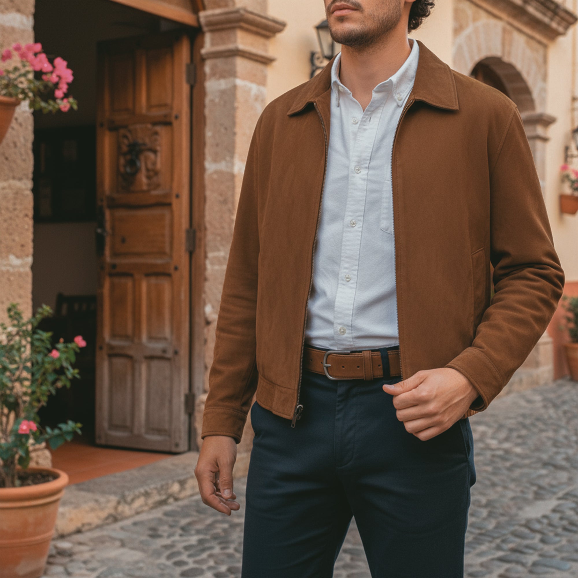 Leather Belt with Glove Liner