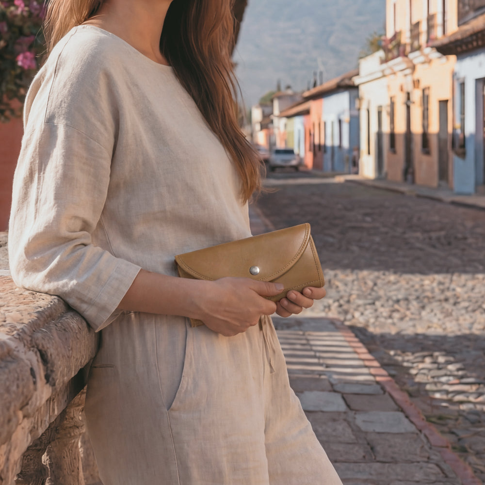 Single Snap Zippered Wallet