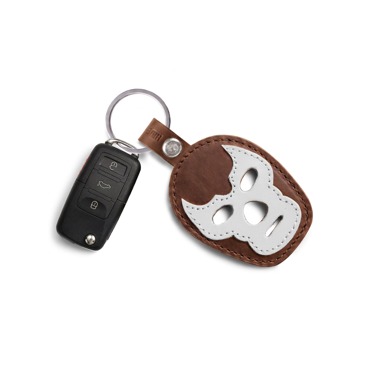 Luchador Mask Leather Keychain