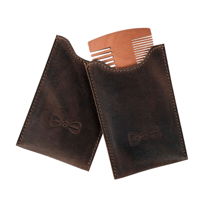 Set of 2 Wooden Hair Comb Sleeves for Groomsmen - Stockyard X 'The Leather Store'
