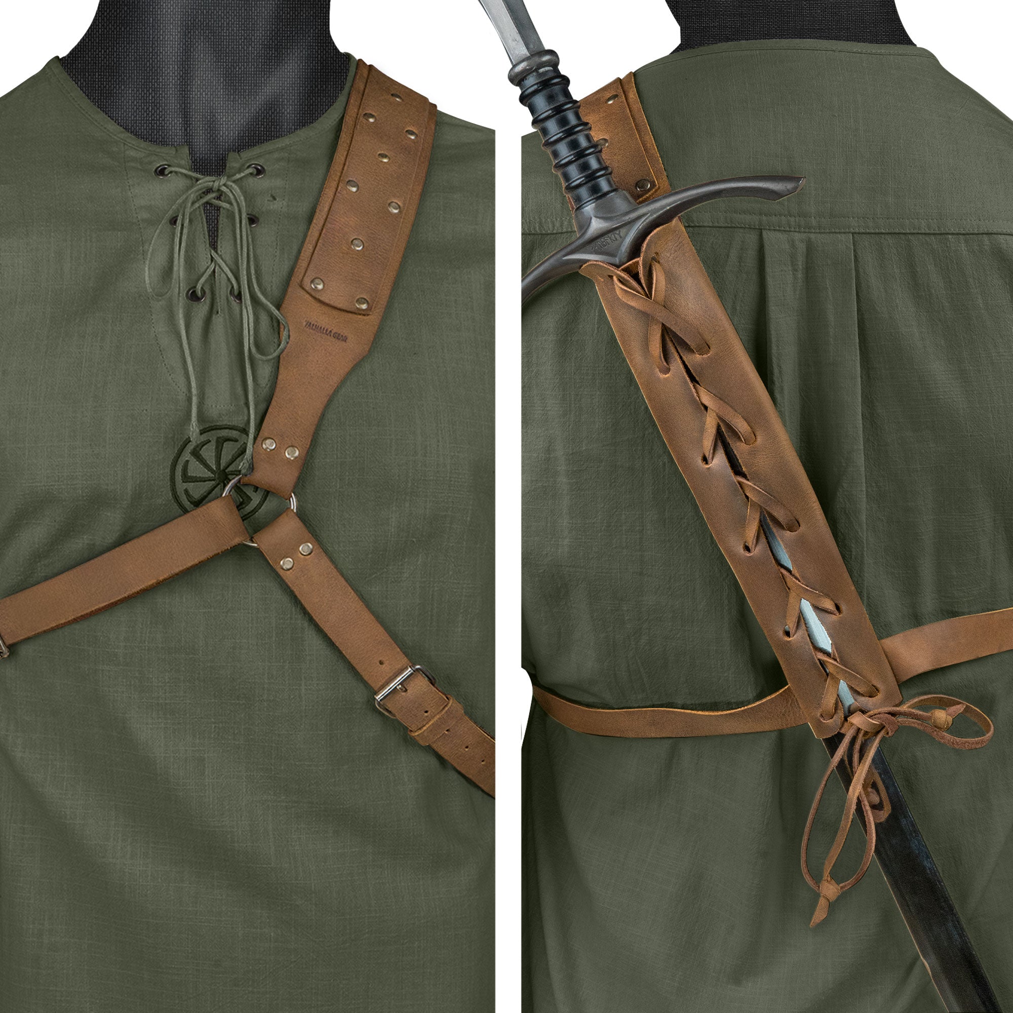 Medieval Back Sword Shoulder Frog – StockyardX, The Leather Store