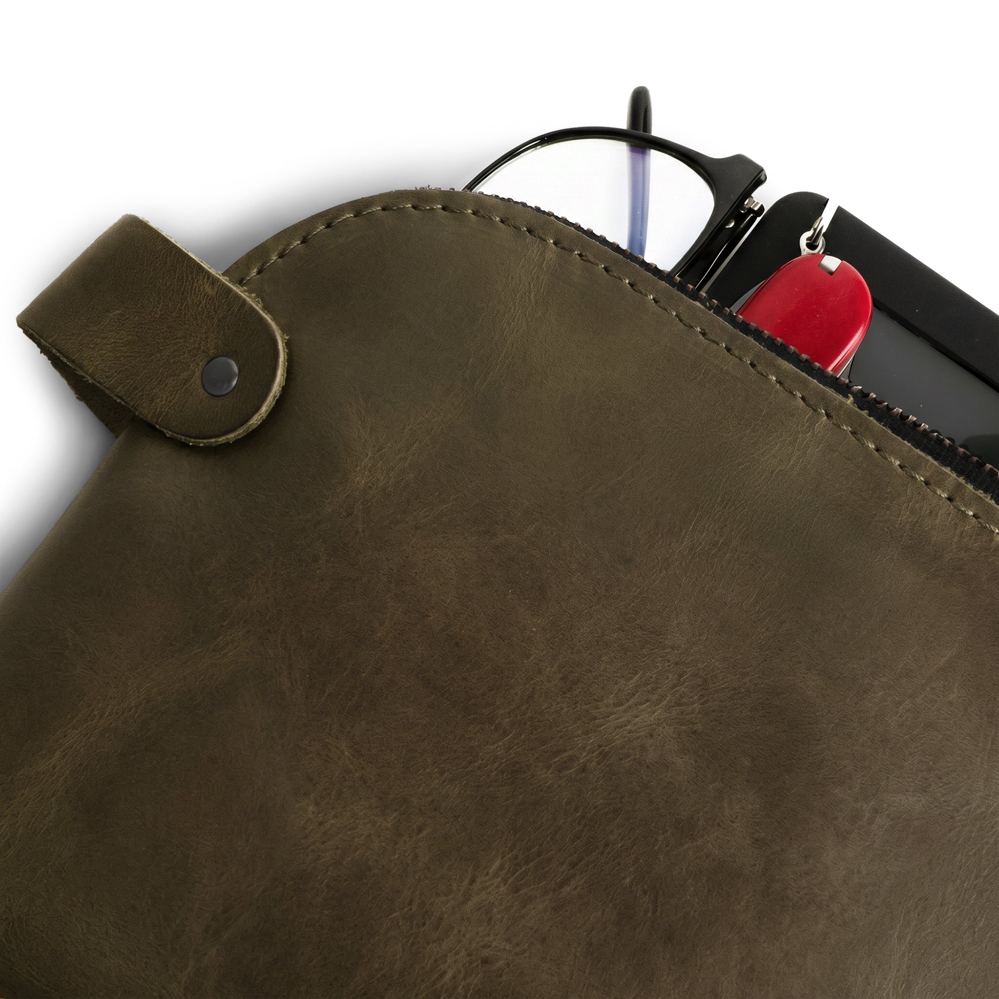Dopp Kit Utility Bag by Hide & Drink featuring a captivating rustic leather design. This artisan Dopp Kit Utility Bag serves various purposes and is made from full grain leather, showcasing hand cut craftsmanship and small batch production efforts, handmade in La Antigua Guatemala & Oaxaca Mexico.