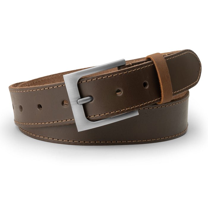 Men's Thick Leather Belt With Inner Pocket