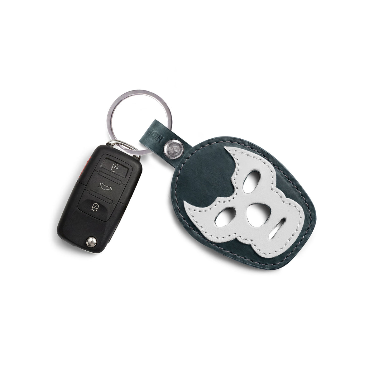 Luchador Mask Leather Keychain