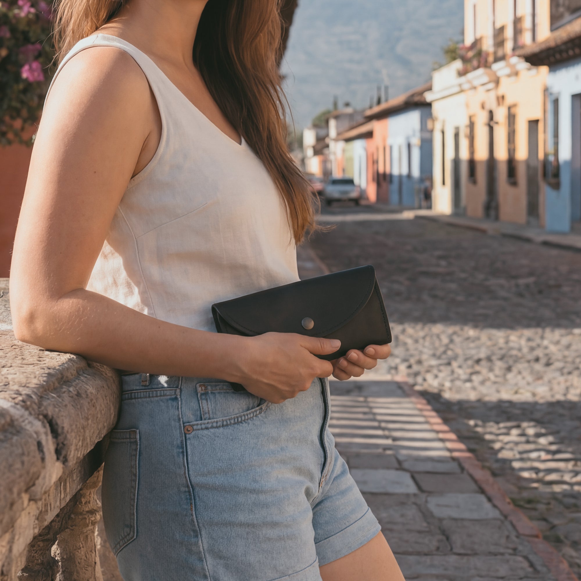 Single Snap Zippered Wallet