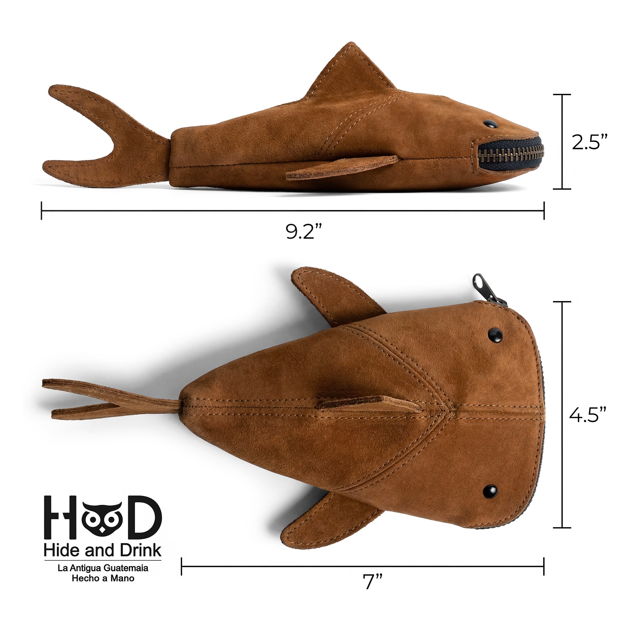 Leather Shark Pouch