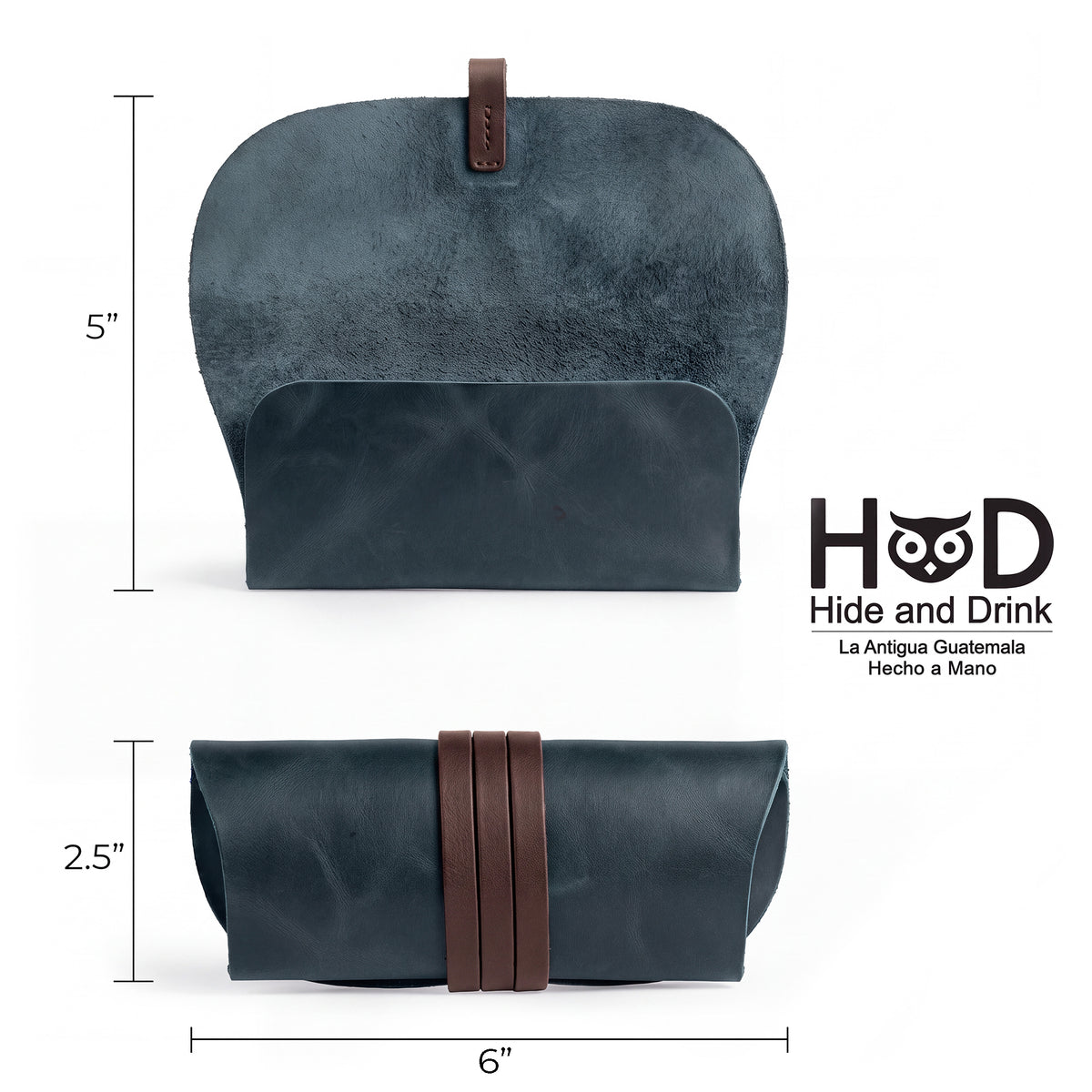 Hide & Drink Sunglass Wrap combines style and practicality with its leather design. This eye glasses storage is made from full grain leather, ideal for travel and hand crafted by artisans in La Antigua Guatemala.