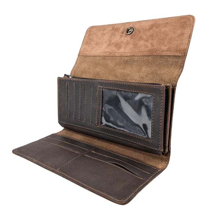 Rustic Tri Fold Folio Wallet - Stockyard X 'The Leather Store'
