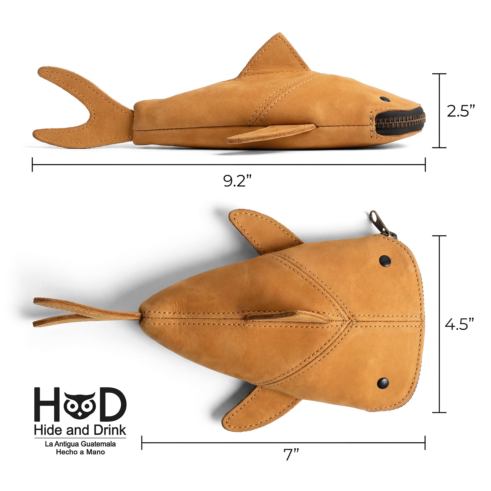 Leather Shark Pouch