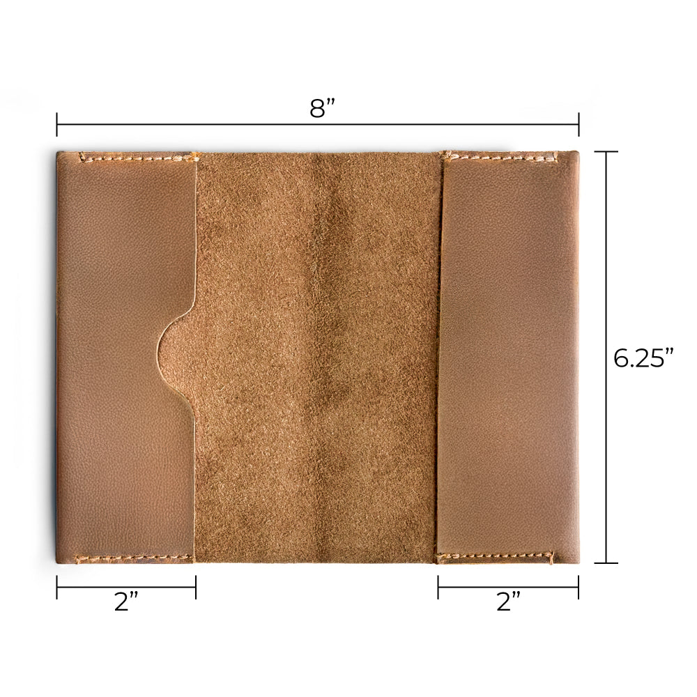 Hide & Drink Field Notes Cover highlighting features, an exquisite pocket-sized memo books cover compatible with Field Notes (3.5 x 5.5 in.) journal case, handmade with care from durable full grain leather.