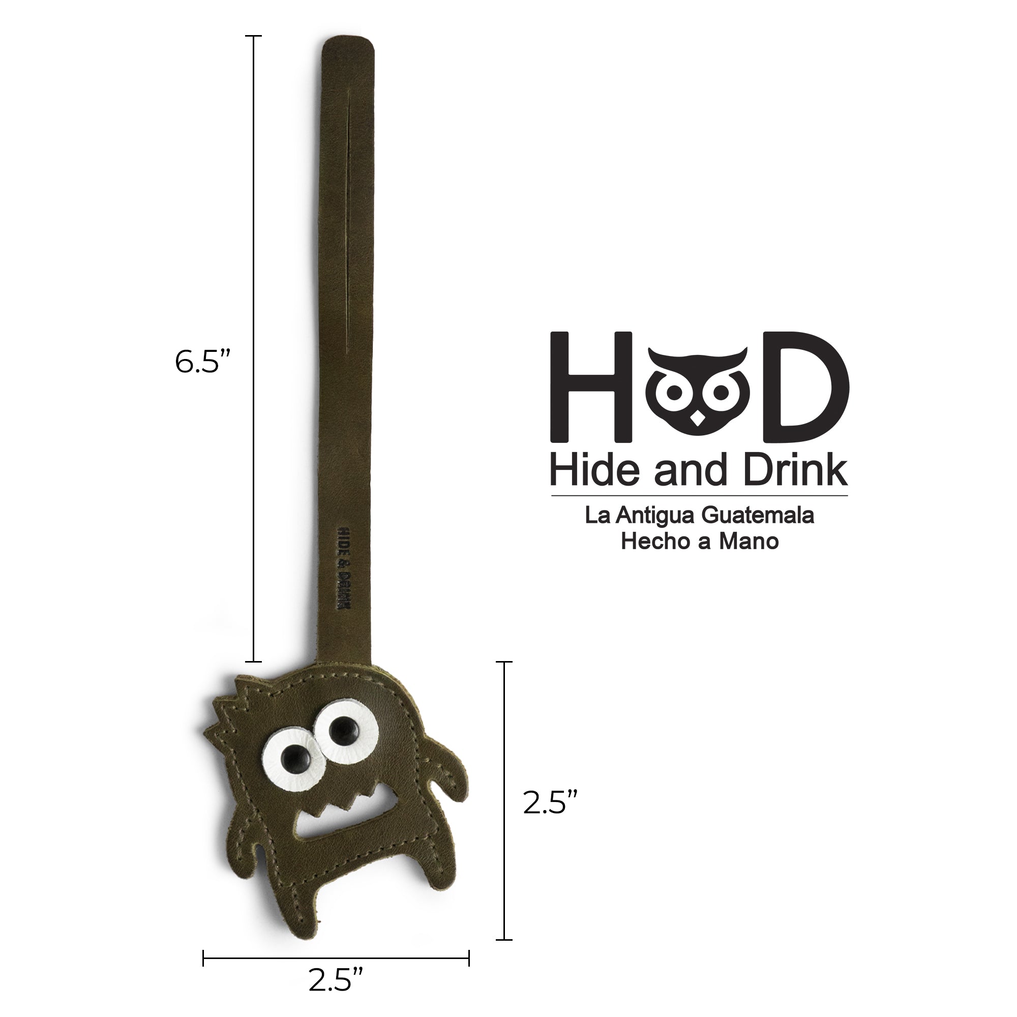 Hide & Drink Bag Charms illustrating dimensions for a striking cactus design. This charm for handbags is perfect as a purse charm for tote & backpacks, showcasing premium full grain leather construction. Capturing StockyardX's small batch production philosophy, each piece showcases hand cut, hand sewn artistry along with fire branding, handmade in La Antigua Guatemala & Oaxaca Mexico.