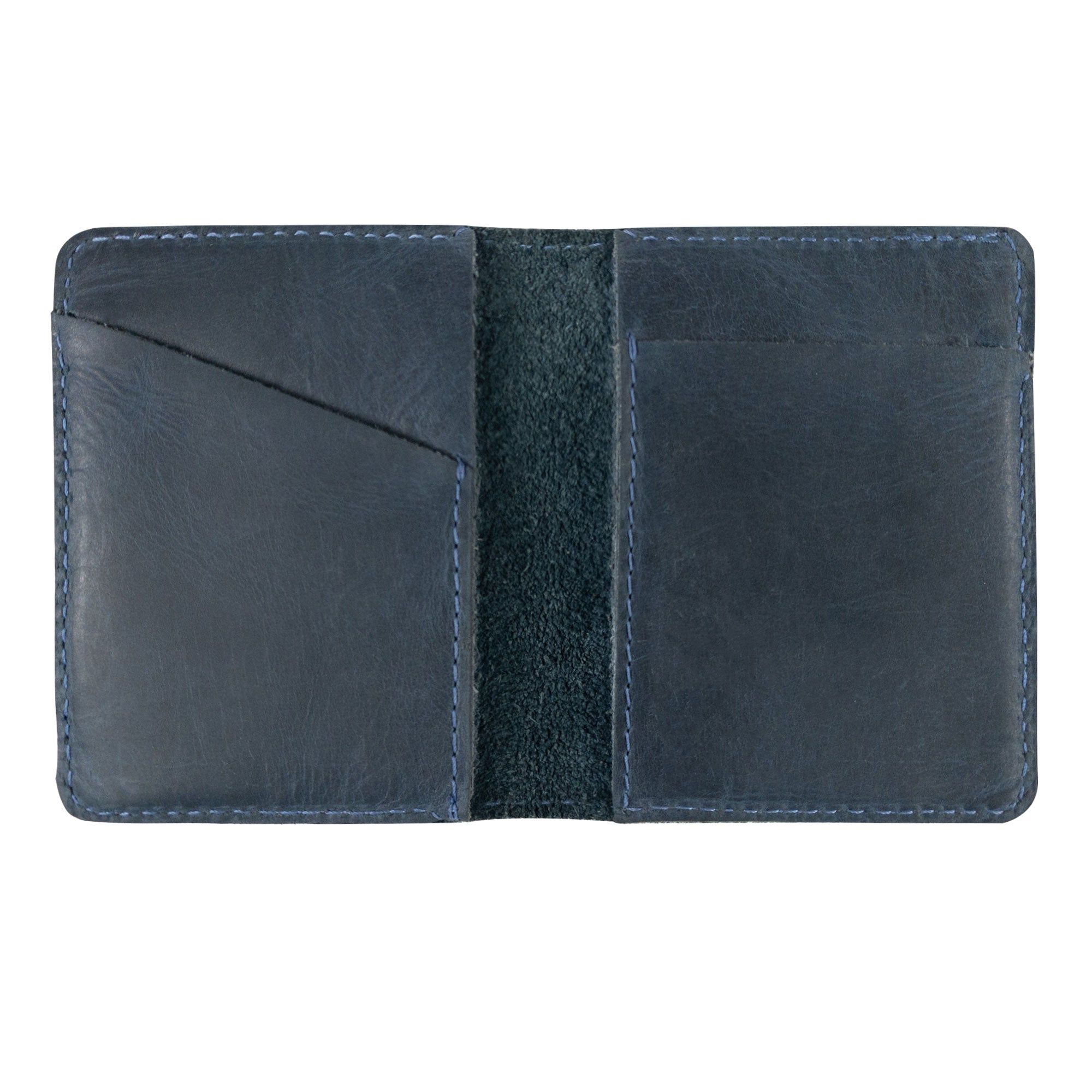 Hide & Drink Bifold Wallet laid flat, showcasing its practical design and artisan craftsmanship, made in La Antigua Guatemala, ideal for minimalist travelers.