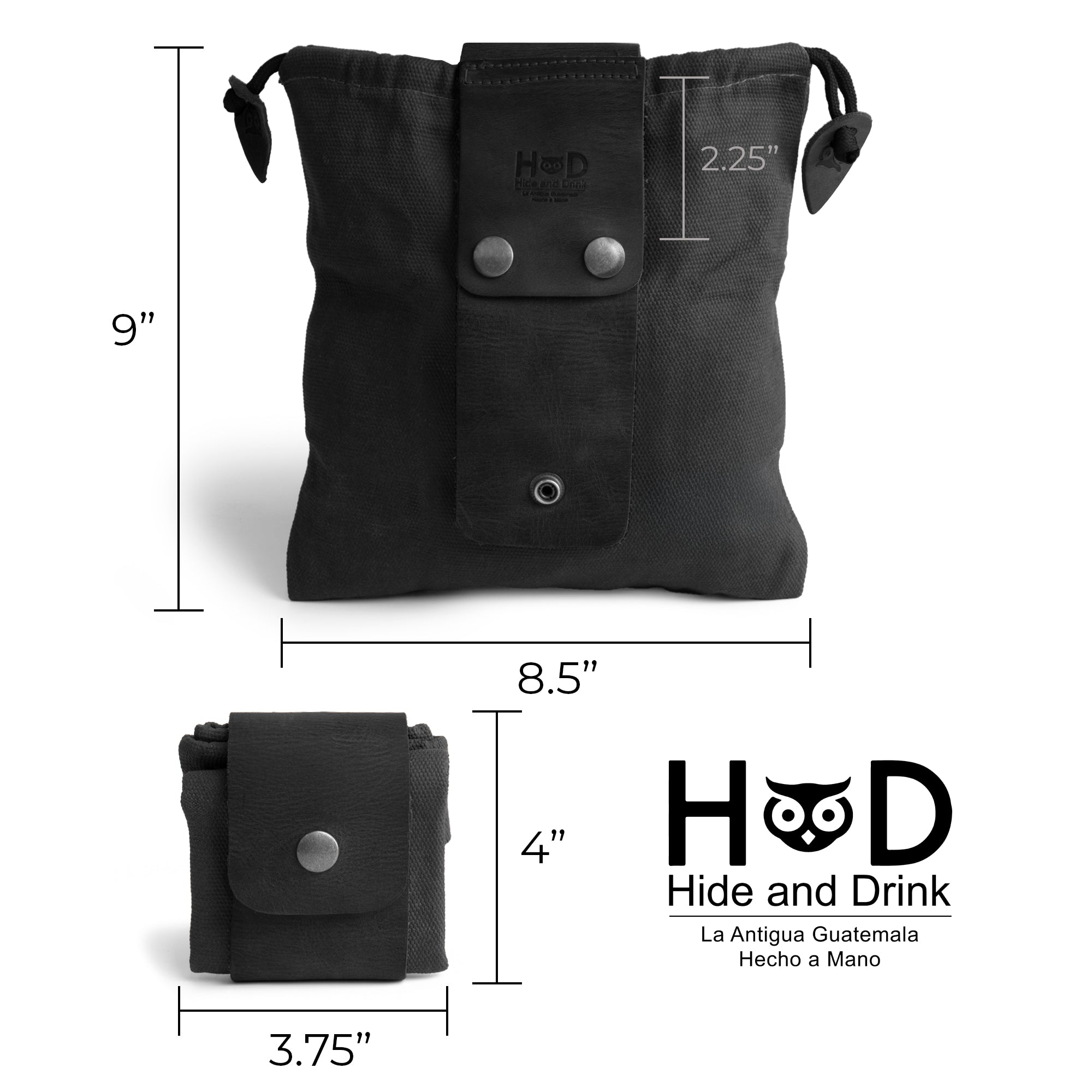 Charcoal Black Waxed Canvas