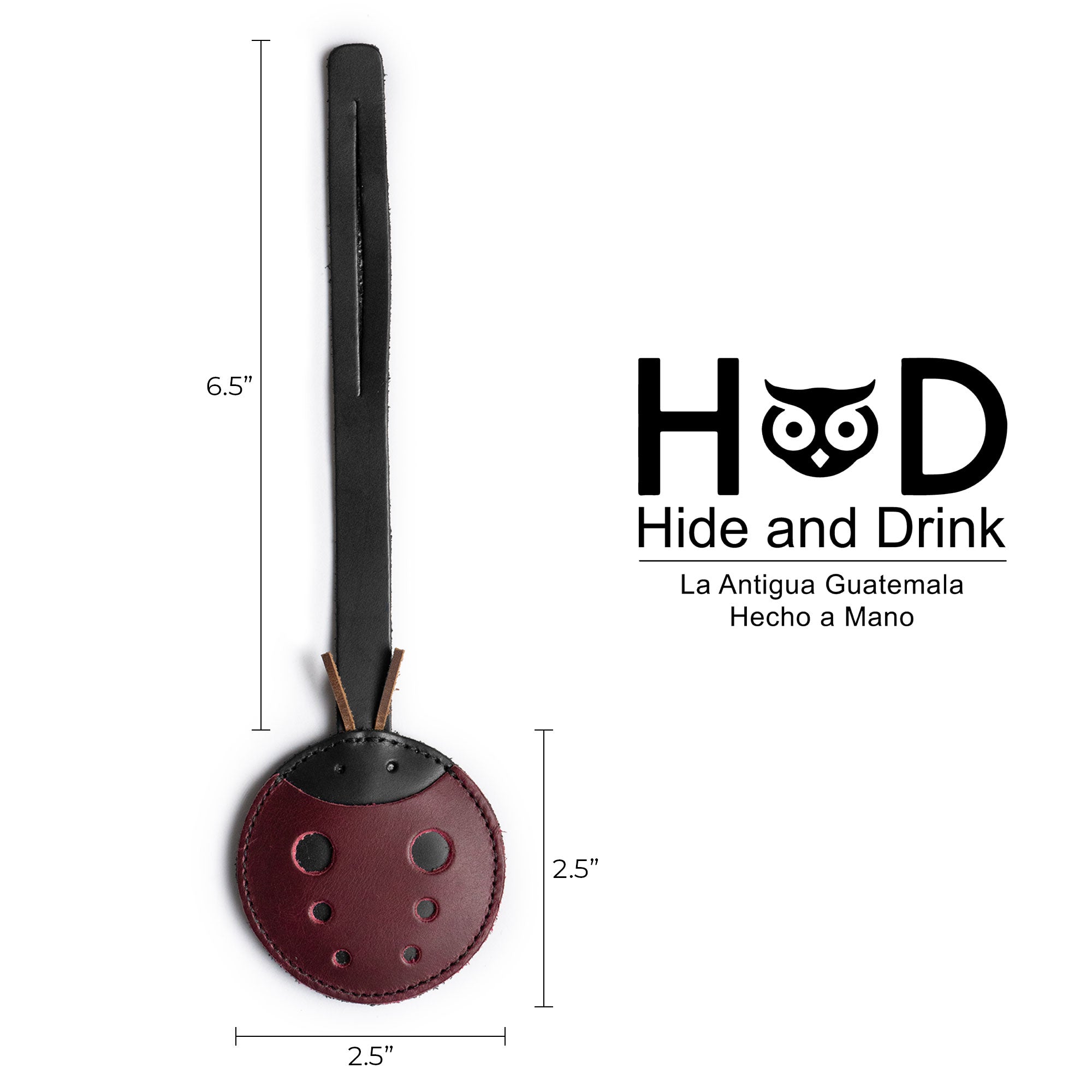 Hide & Drink Bag Charms illustrating dimensions for a delightful pineapple design. This charm for handbags is ideal as a purse charm for tote & backpacks, made from high-quality full grain leather. Reflecting StockyardX's dedication to small batch production, each item showcases hand cut and hand sewn artistry along with fire branding, handmade in La Antigua Guatemala & Oaxaca Mexico.