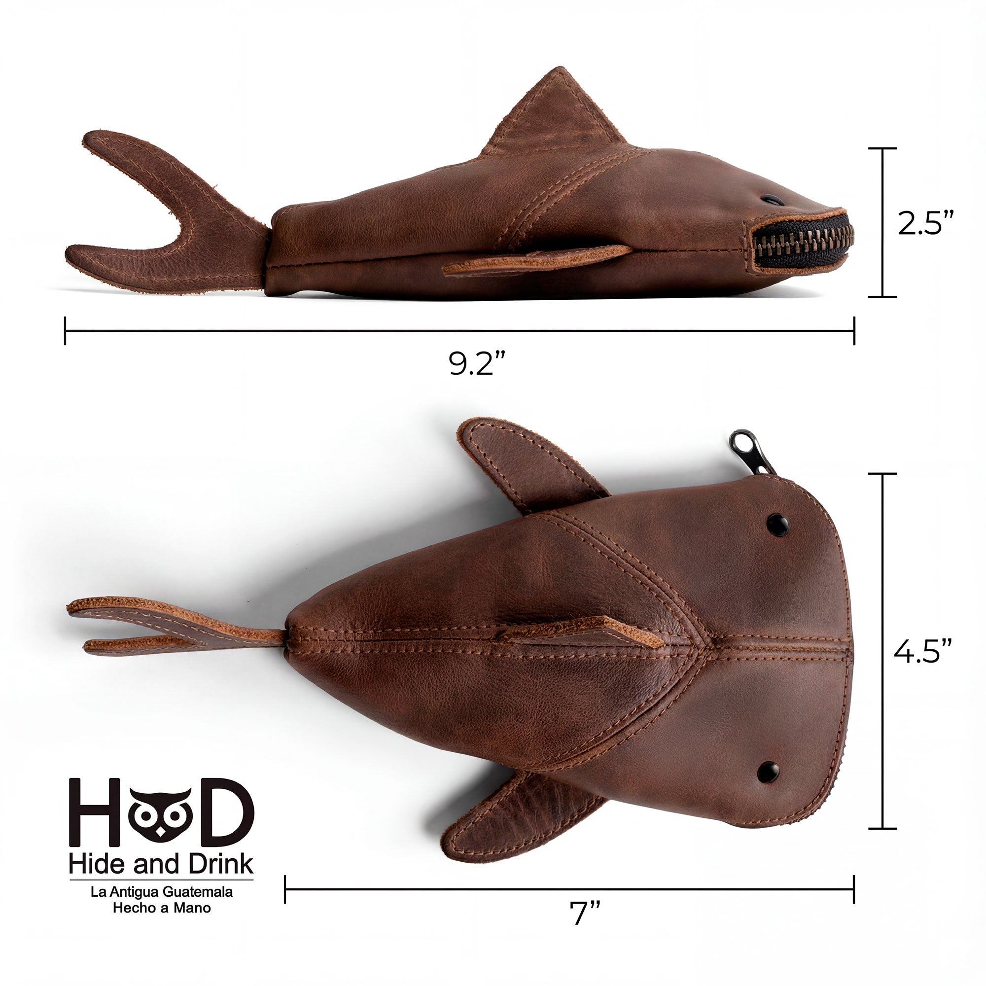 Leather Shark Pouch